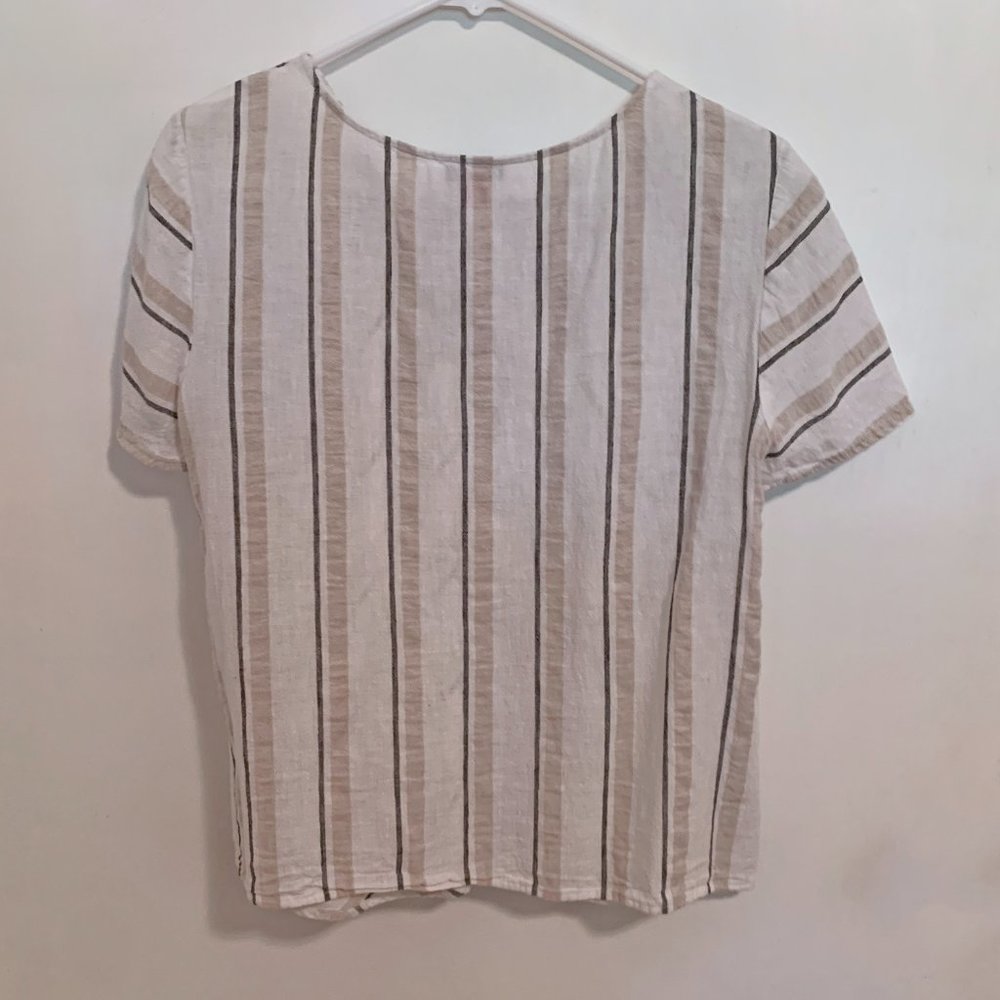 Linen Cotton Short Sleeve Top Vince Camuto Size Small - Picture 2 of 5